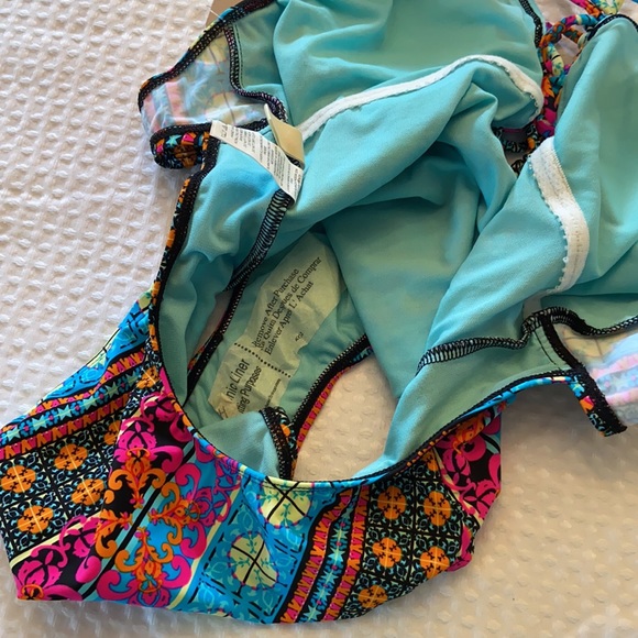 NWT! HOBIE Bright Multicolor One Piece Swimsuit - Picture 11 of 13